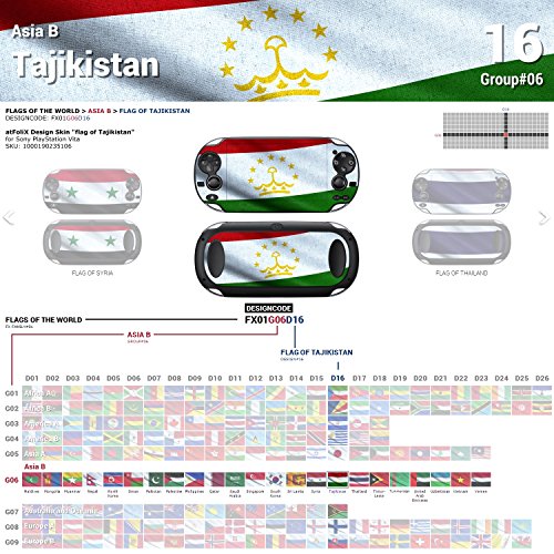 Sony PlayStation Vita Design Skin Bandeira do Tajiquistão adesivo de decalque para PlayStation Vita