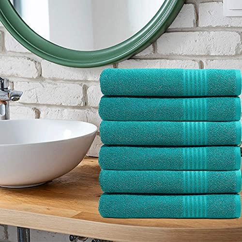Trident TRISAFE - Toalhas pequenas de banho, conjunto de 6 - toalhas de luxo - 24 x 49 polegadas, toalhas de chuveiro, toalha