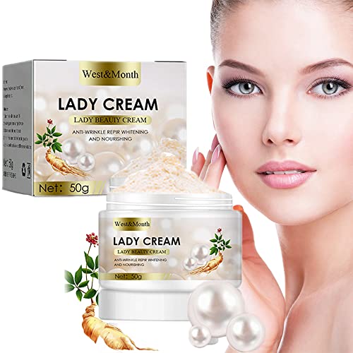 Aleumdaun Korean Pearl Powder Cream, creme de senhora em pó coreana, creme de pérola ginseng para rosto, reparo anti-rugas