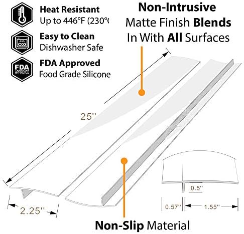 Capas de lacunas no balcão de fogão de cozinha de silicone, lacunas de enchimento de contador de cozinha resistentes ao calor se
