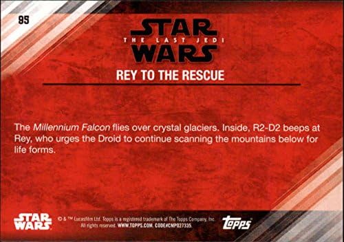 2018 Topps Star Wars The Last Jedi Série 2 Blue 95 Rey para o cartão de negociação de resgate em condição bruta