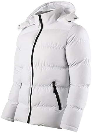 Masculino pão espessado pano de inverno encapuzado fullzipper cor sólida cor acolchoada mais tamanho de casaco de algodão face