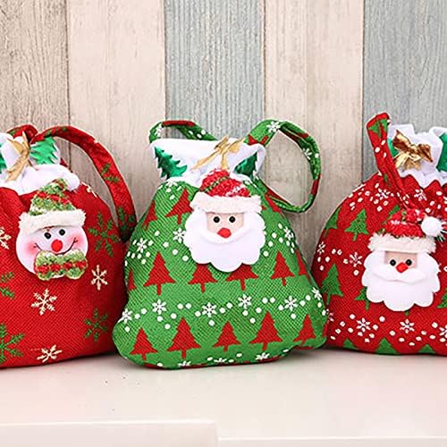 Favores de festa para crianças de 8 a 12 bolsas de bonecas de Natal em massa sacolas de doces festivo sacos de cordão festivo presentes