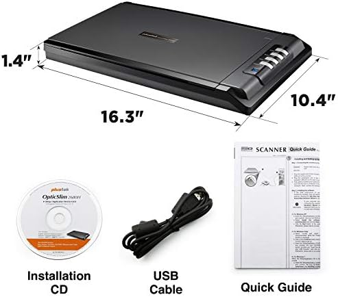 PLUSTEK OPTICSILM 2700 - Scanner de mesa de alta velocidade, velocidade de varredura rápida de 3seg. Design compacto para o