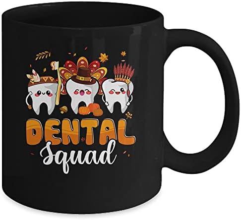 BigClassy Dental Squad dentes Turquia Assistente de Dental Ação de Graças Caneca de Café 15oz preto