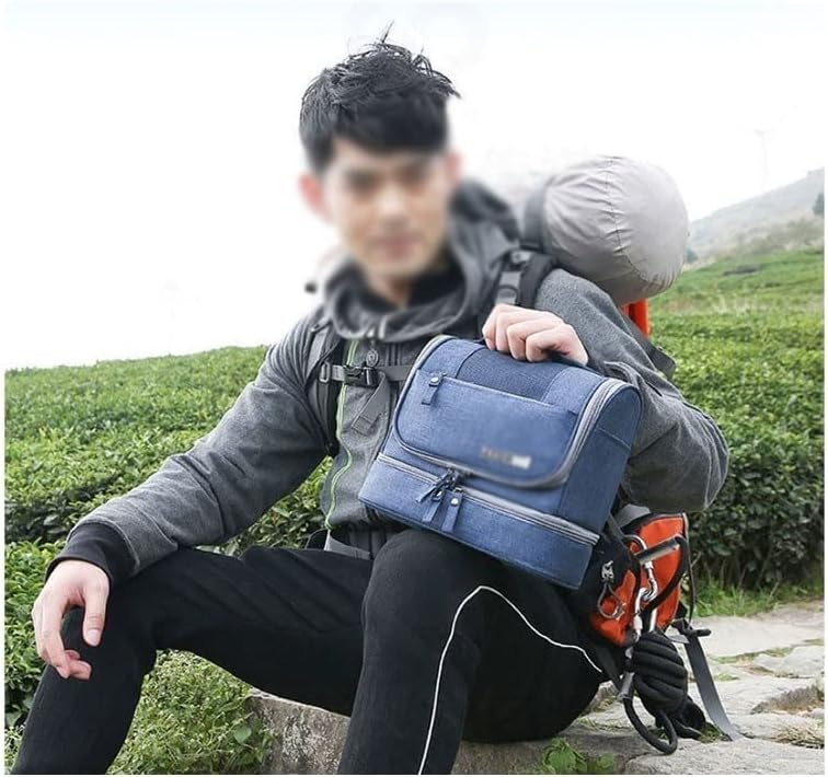 Saco de maquiagem de viagem à prova d'água masculina de Walnuta, gabar