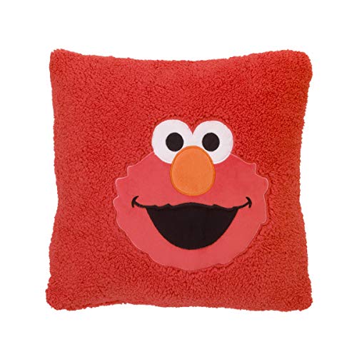 Sesame Street Elmo Red Super Soft Sherpa Pillow Toddler com apliques, vermelho/laranja/branco/preto