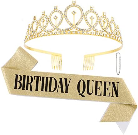 Coroas de aniversário cavetee para mulheres queen sash & shinestone tiara tiaras de aniversário e faixa para mulheres decorações