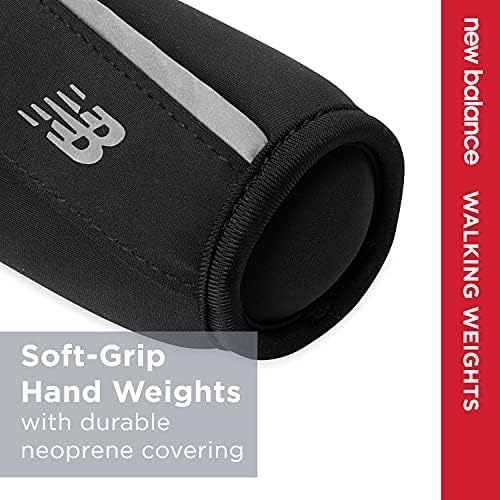 Pesos de caminhada de New Balance - Soft Dumbbell Walking Hand Weights com alça de mão para retenção segura - caminhada,