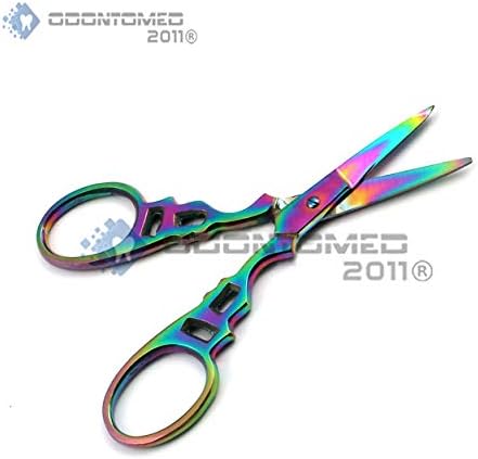 ODONTOMED2011 Multi Titanium Color Rainbow Sewing Bordado Tesoura 3,5 Costura de tesoura Diy Tools Dressessora tesouras