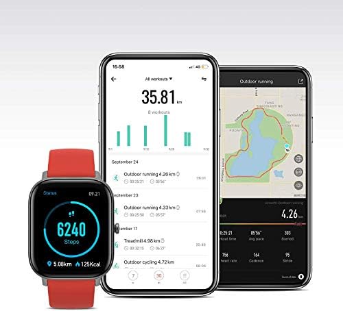 Amazfit GTS Fitness Smartwatch com monitor de freqüência cardíaca, duração da bateria de 14 dias, controle musical, exibição de