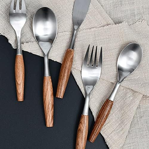 Aloncecz Dinner Forks Mança de madeira Fork, Forek Fork com Manças Rosewood