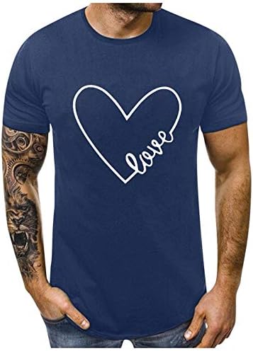 Camisetas tshirts para homens, 2023 Camiseta do dia dos namorados Carta fofa impressão de verão camiseta tops de manga curta solta
