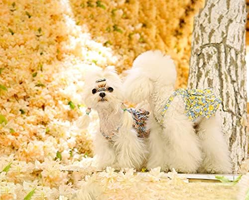 Vestidos de cachorro yaodhaod vestido de flor de cachorro, vestido de princesa floral havaiana de verão, saia de camisola