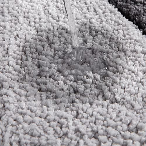 Tapetes de banheiro cinza Tapete de banheira não deslizante Decoração de onda cinza Decoração Microfiber Carpet Super absorvente