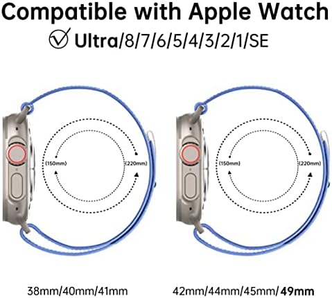 2 loop de trilha de embalagem compatível com banda Apple Watch 38mm 40mm 41mm homens mulheres, nylon macio bandas de loop de loop