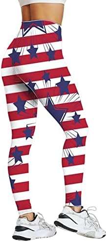 Bandeira americana 4 de julho Leggings feminino Controle de bandeira americana ioga American Yoga