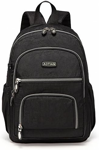 Mochila pequena de mochila aotiana mochila durável para caminhadas de mulheres e meninas Daypack, 9 litros negros