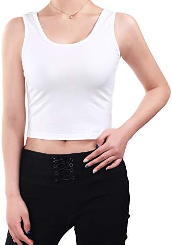 BOAO 2 peças Tanque de colheita Tampa de colheita Básica sem mangas Crop Top Racerback Cropped Tank Sports Top para mulheres