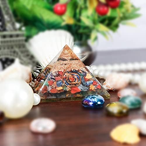 Cosye Healing Gemstone Rune Stones com bolsa de veludo, gerador de energia de ioga de meditação de proteção EMF, Pontos de energia