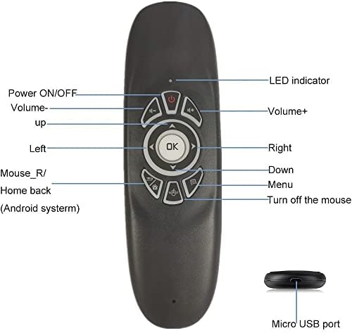 Substituição remota Smart Bifans, Multifuncional Multifuncional do Air Fly Mouse com teclado e 7 coloras de cores,