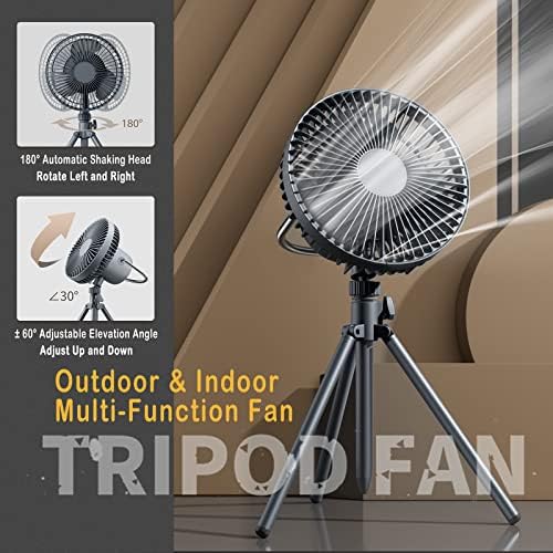 Ventilador de oscilação portátil do fanximan, ventilador de viagem dobrável de vento de 4 velocidades, 2 tipos de luminária de