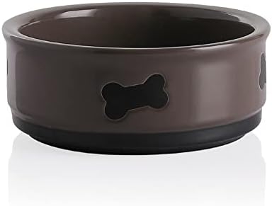 Tigelas de cães de cerâmica sweejar com padrão de osso, prato de cachorro para cães grandes, porcelana tigela de estimação