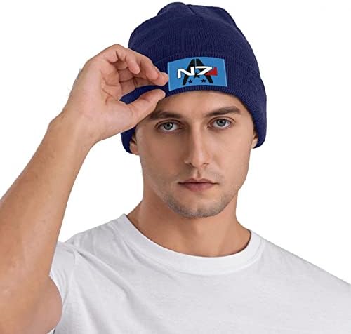 Booottty Mass Effect Alliance N7 Forças Especiais Girando Chapéus Moman Women Wool Cap Winter Warm Wool Cap