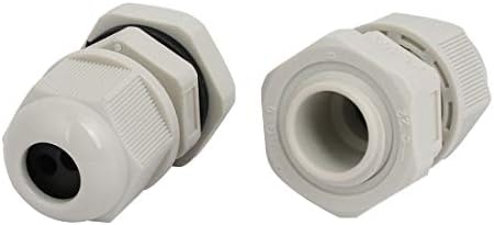 Aexit PG9 2mm-3mm Faixa de transmissão nylon 6 orifícios cabos ajustáveis ​​Conector de glândula cinza 5pcs
