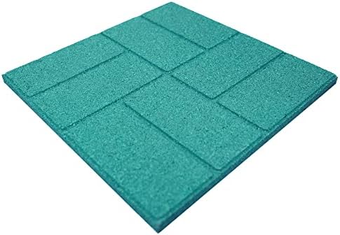 Revtime 6 PCS Pavimenta de borracha de jardim de lado duplo 16 x16 para pavimentadora de pátio, pedra e caminhada, azulejo de