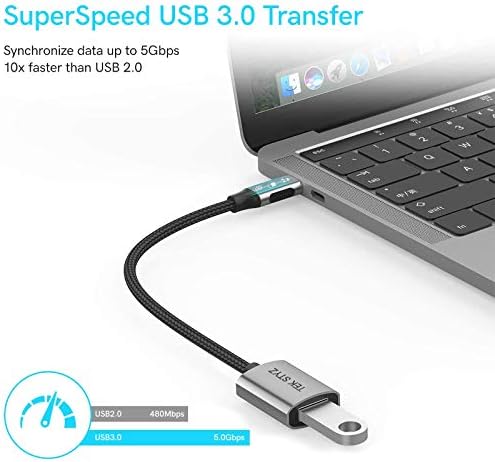 O adaptador TEK Styz USB-C USB 3.0 funciona para LG LM-Q620 OTG Tipo-C/PD Male USB 3.0 Conversor feminino.