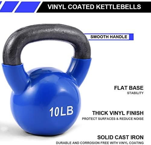 Pesos de kettlebell revestidos com vinil, peso disponível: 10 15 20 25 30lb - kettlebells de treinamento de força