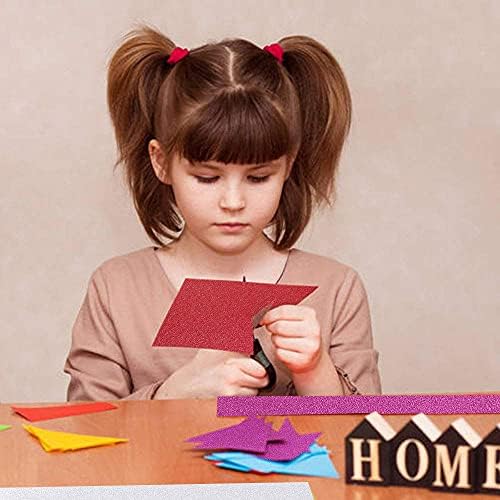 Papel glitter ucec, 50 folhas de papel sparkle auto-adesivo para atividades de artesanato infantil de broca de artesanato infantil