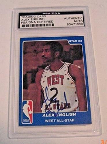 Alex English Denver Nuggets 1983 All Star 15 PSA/DNA/COA CARTO ASSISTRADO - CARTAS AUTOGRAFIDAS DE BASQUECENTE