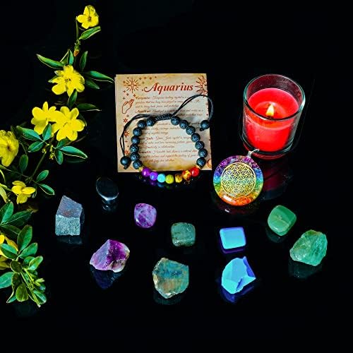 Cristais Aquarius - Chakra Stones and Healing Crystals - Zodiac Crystal Set - Aquarius Decor - Rock Crystals - Aquarius Stones -