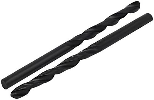 Aexit 4,4 mm DIA Tool Solter de 80 mm de comprimento HSS Spiral Flute reta Frill Brill Twist Drill Bit Black 10pcs Modelo: 60AS87QO17