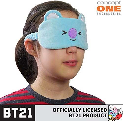 BT21 Line Friends Koya Sleep Mask, capa de olho para baixo para dormir, azul claro, tamanho único