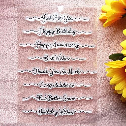 Xuekang Home Crafts Words Só para você Feliz Aniversário Desejos Parabéns Selos Clear por Cartões para fazer decoração