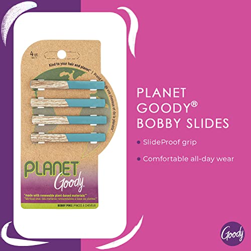 Goody Planet Bobby Pins - 4 contagem, azul - bobbies à prova de deslizamentos para estilizar com facilidade - acessórios para homens,