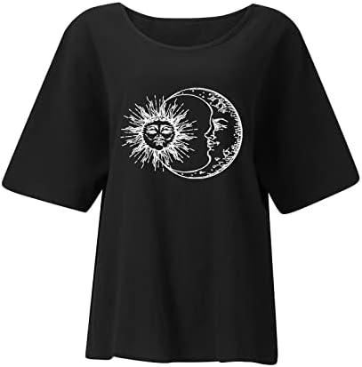 Camiseta de verão para mulheres plus size blusa solta tops menina girl cutriw pescoço de manga curta de manga curta camisetas casuais