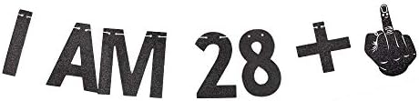 Eu tenho 28+1 banner, 29º sinal de festa de aniversário engraçado/gag 29th Bday Party Decorações de papel brilhante cenários