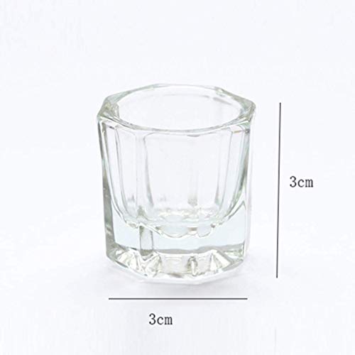 Onwon 2 unhas de unhas acrílico pó líquido pó dappen prato de vidro de cristal copo de copos de copo