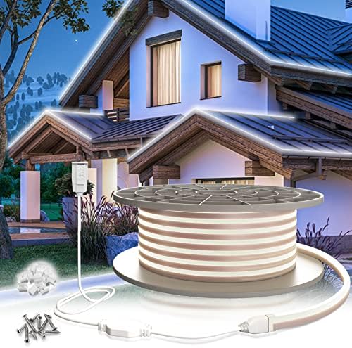 Ksibnw 50ft LED Neon Light, tipo AC 110-120V Luz de corda LED flexível, impermeabilização/tita corta/luz de neon conectável Luz