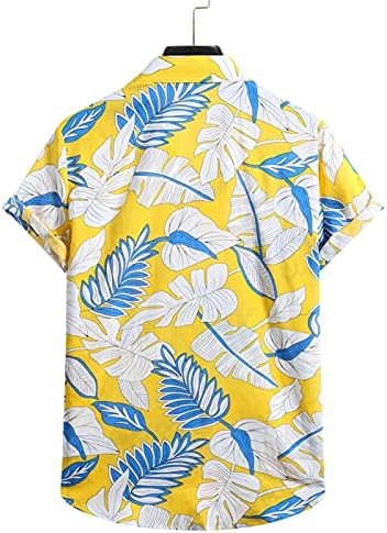 Camisas Tops for Man Party Hawaiian Solto Tops curtos de manga longa