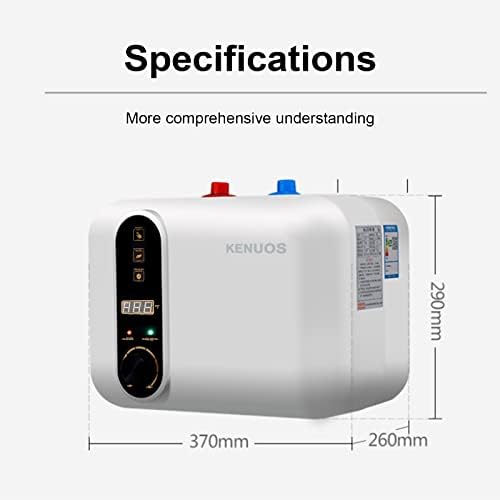 Aquecedor de água quente de Kenuos Electric 110/2010V Mini Armazenamento de tanque compacto, TR 2,6 galões de trailer de 1,5kW de cozinha