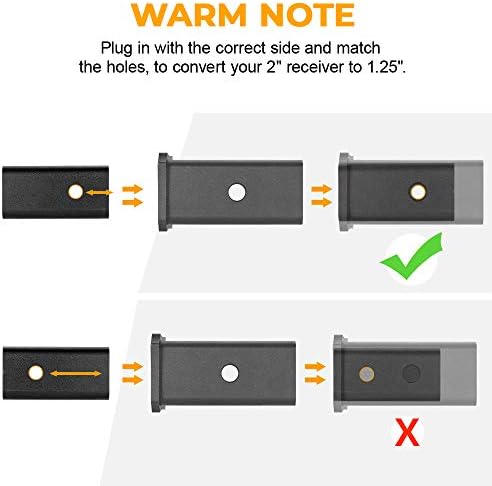 Bougerv 2 polegadas a 1-1/4 polegadas Adaptador de engate de trailer 2 polegadas a 1,25 polegadas Adaptador de engate Inserir conversor