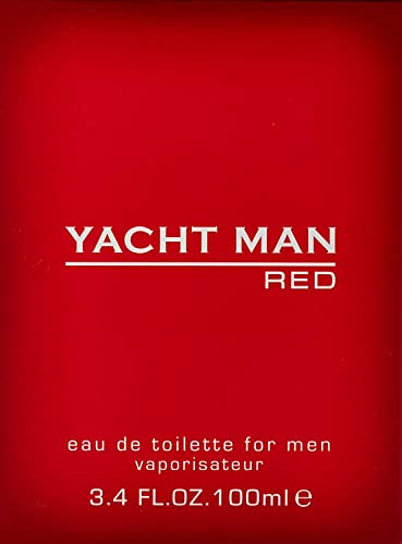 Yacht Man Red By Myrurgia Eau de Toilette Spray para homens, 3,40 onças