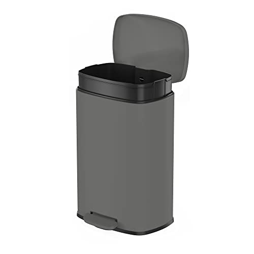 Jimory 13.2 lixo de lixo lata, passo retangular na lata de lixo da cozinha