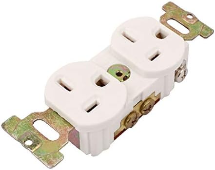 X-DREE AC 125V 20A SOCKETA US BRANCO 3 PINLO PODER DE MONTAGEM 2 PORTAS DE QUALIDADE US (C-A 125 ν 20A S-Bocket Ee. Uu. Blanc-O 3