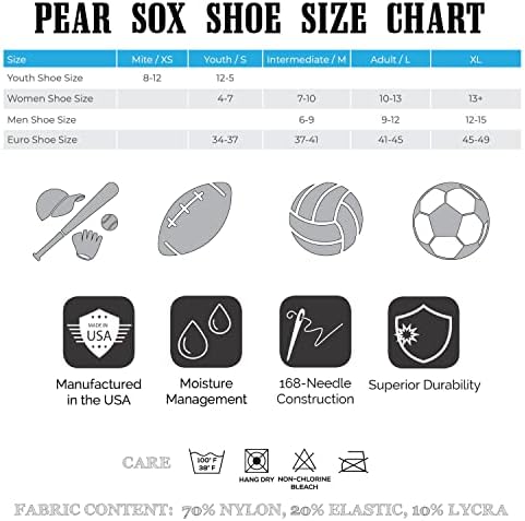 Pear Sox listrado OTC Baseball, softbol, ​​meias de futebol - preto, branco, azul -céu